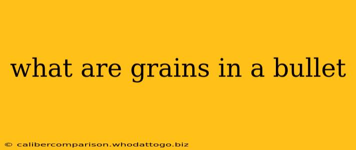 what are grains in a bullet