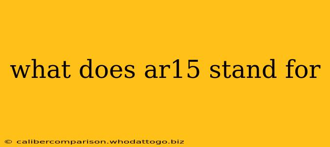 what does ar15 stand for