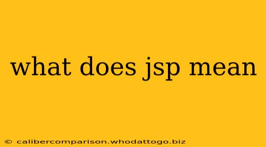 what does jsp mean