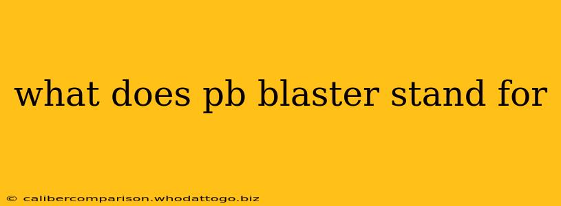 what does pb blaster stand for