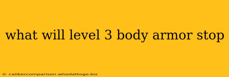 what will level 3 body armor stop