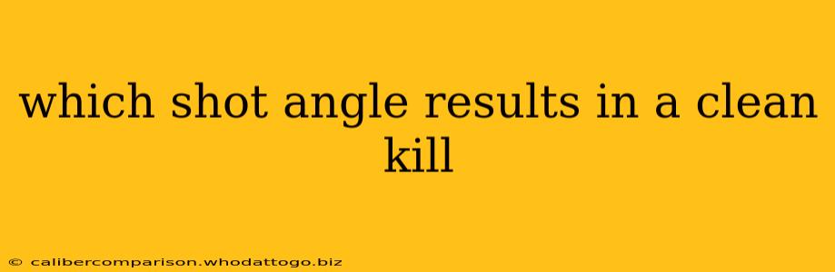 which shot angle results in a clean kill