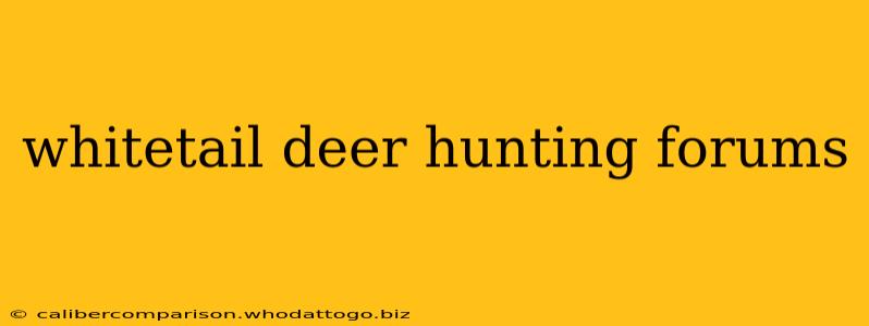 whitetail deer hunting forums