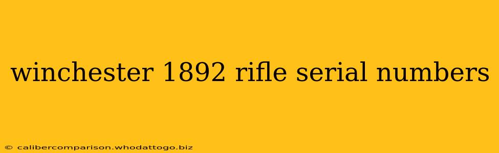 winchester 1892 rifle serial numbers