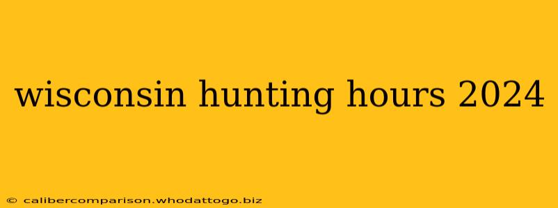 wisconsin hunting hours 2024